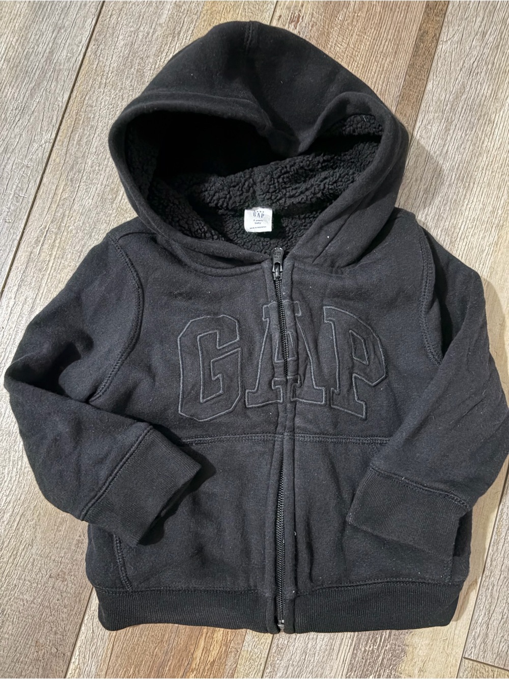 GAP Black Sherpa-Lined Hoodie